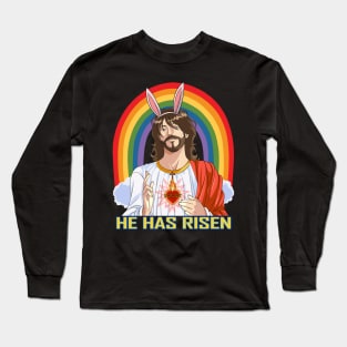 Jesus Christ Easter Rainbow Silly Rabbit Long Sleeve T-Shirt